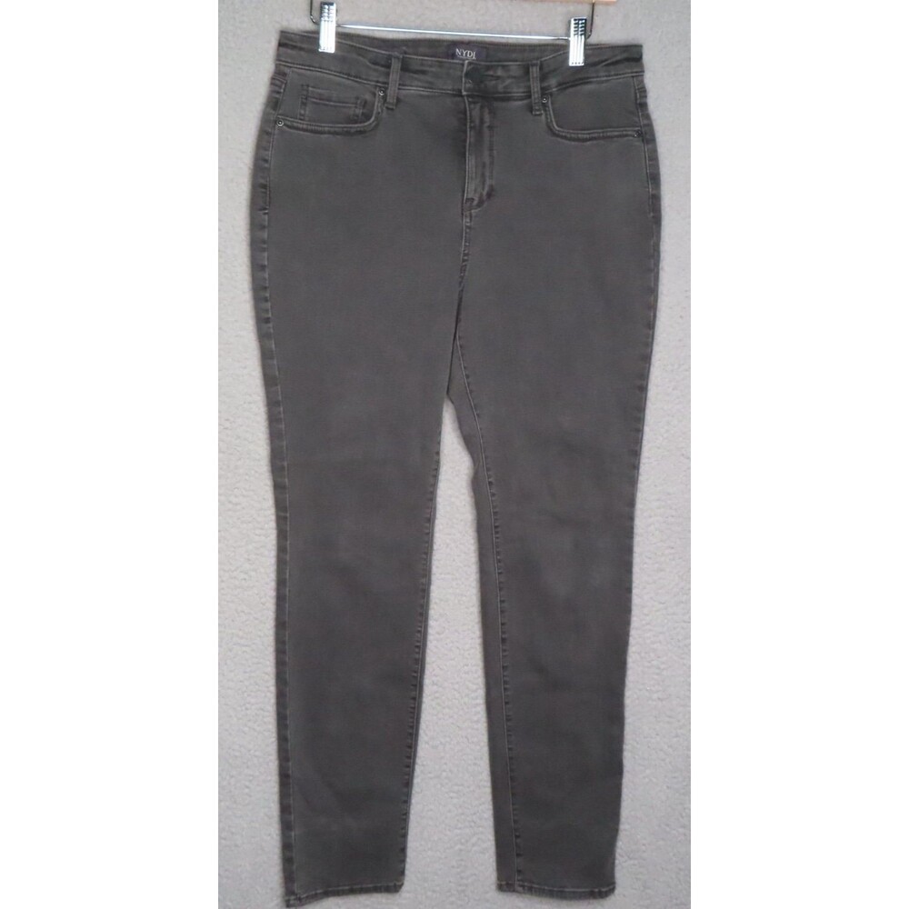 NYDJ Jeans 8 Alina Legging Jeans Black Fade Tapered Mid Rise Lift Tuck‎ Stretch